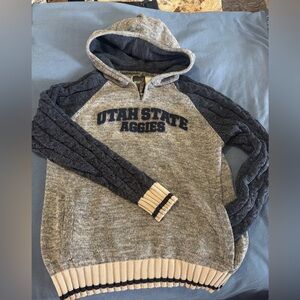 Utah State University sweater cable knit